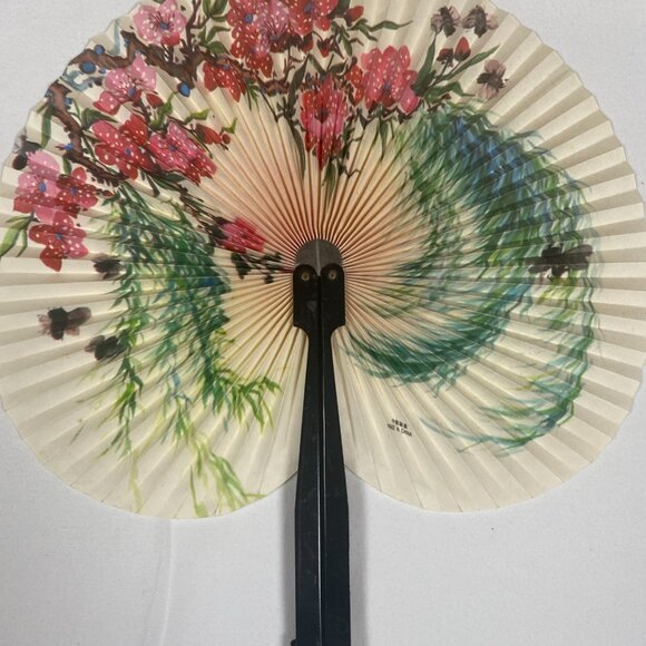 4 Tree and Bird Motif 9" to 10" Hand Fans - Picture 8 of 11